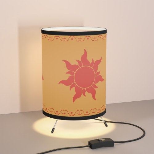 Tangled Inspired Lantern , Rapunzel Lantern, Tripod Lamp with High-Res Printed Shade, US/CA plug