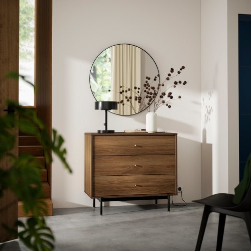 RÅDMANSÖ 3-drawer dresser - brown walnut effect 35 3/8x18 7/8x31 3/4 "