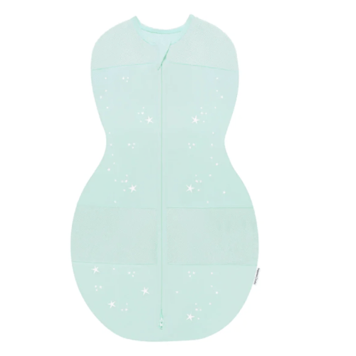 Sleepea® 5-Second Baby Swaddle size MED 12-18 lb / teal stars