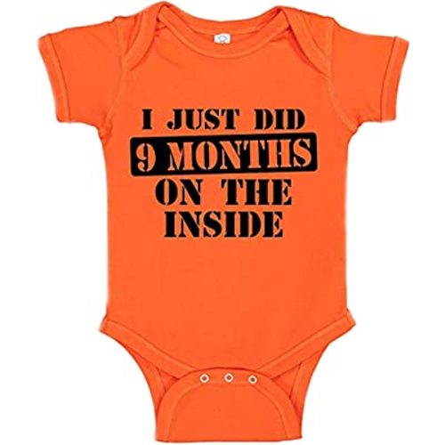 I Just Did 9 Months On The Inside Funny Prison Baby Romper Great for Newborns or Halloween