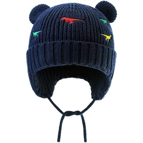 XIAOHAWANG Baby Hat Cute Bear Toddler Earflap Beanie Warm for Fall Winter