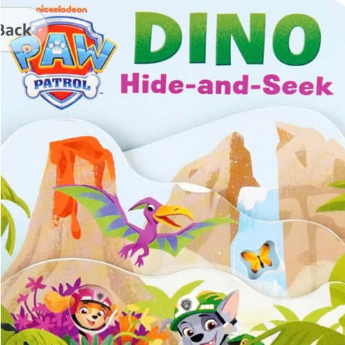 Paw Patrol Dino Hide-And-Seek: An Interactive Board Book with Peek-a-Boo Holes and Shaped Pages for Toddlers and Young Kids