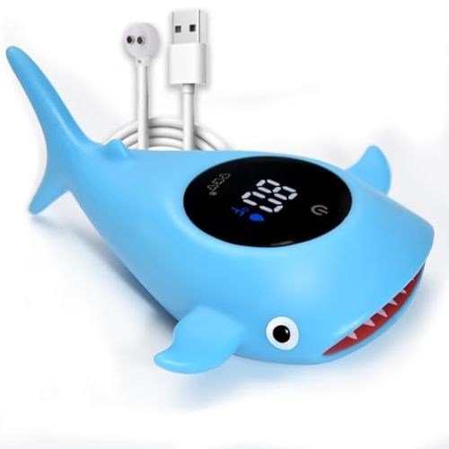 Baby Bath Thermometer - Digital Floating Water Thermometer with LED Display & Color Temperature Alerts, Rechargeable Bath Toy for Infant Bathtub Safety, Newborn Bath Essentials Gift