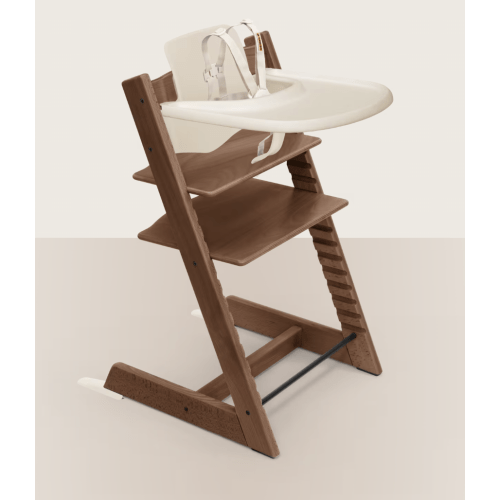 Tripp Trapp High Chair - Warm Brown, Vanilla Seat, Vanilla Tray