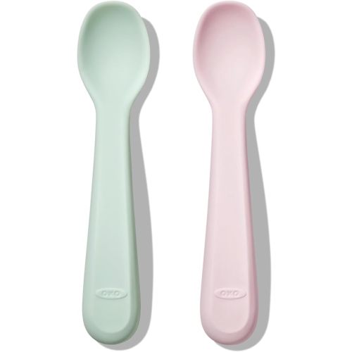 OXO Tot Silicone Spoons 2 Pack - Blossom and Opal