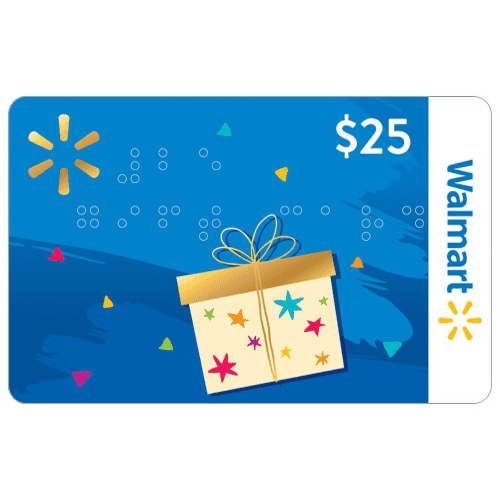 $25 Walmart Braille Gift Card