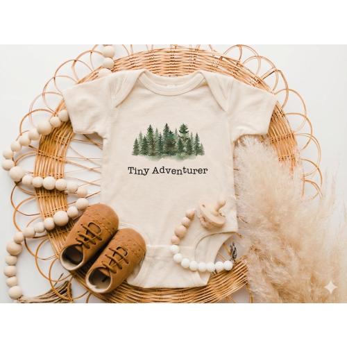Forest Baby Onesie®: Tiny Adventurer, Natural Cotton