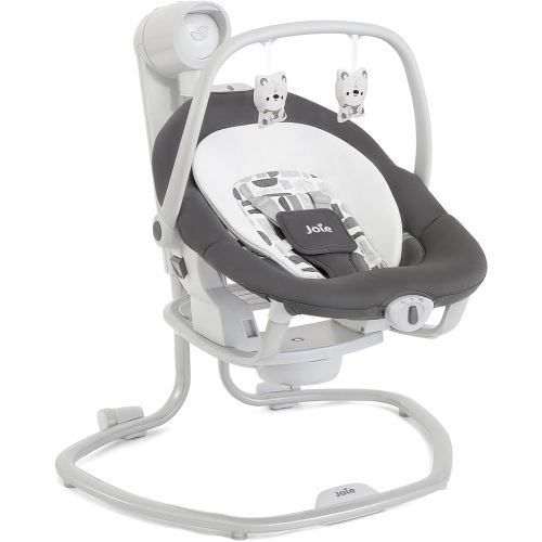 Joie Miso 2-in-1 Baby Swing & Rocker– Dual Motion Swing & Portable Rocker with 6 Speed Settings, Soothing Vibration, and 3 Recline Positions – Softglow Dimmable Light (Logan)