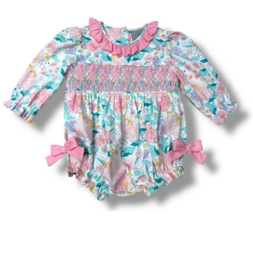 Pretty in Petals Smocked Bubble – Kristin Lynn Kids