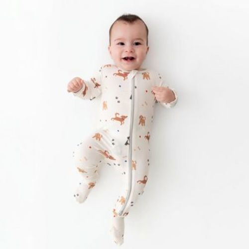 Bamboo Little Baby Soft Zippered Footie Dogs 3-6 months
