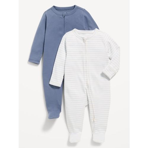 Size 0-3M | 2-Way-Zip Sleep & Play Footed One-Piece 2-Pack for Baby