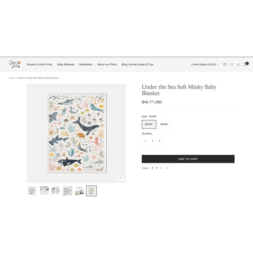 Under the Sea Soft Minky Baby Blanket