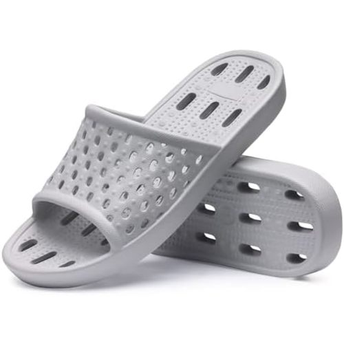 Litfun Shower Shoes for Women Non-Slip Quick Dry Shower Slippers Lightweight Pool Sandals with Drain Holes for College Dorm, Beach, Bathroom & Gym