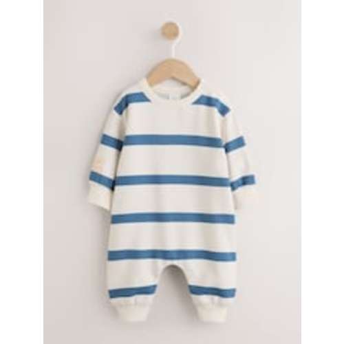 Buy Blue/Ecru Stripe Sweat Baby Romper (0mths-3yrs) from Next USA