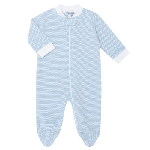 Blue Bubble Zipper Footie (Newborn)