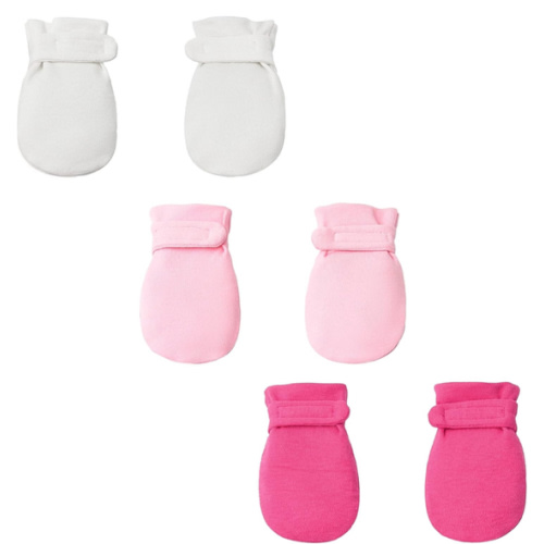 Newborn Baby No Scratch Mittens Stay On, 100% Cotton Breathable, Adjustable Infant Gloves for Baby Boys Girls Mittens