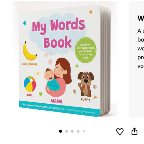 My Words Book: Easy First Words Toddlers Can Actually Say! Written by a Speech Therapist | Speech Development Board Book for Kids Ages 1-4.