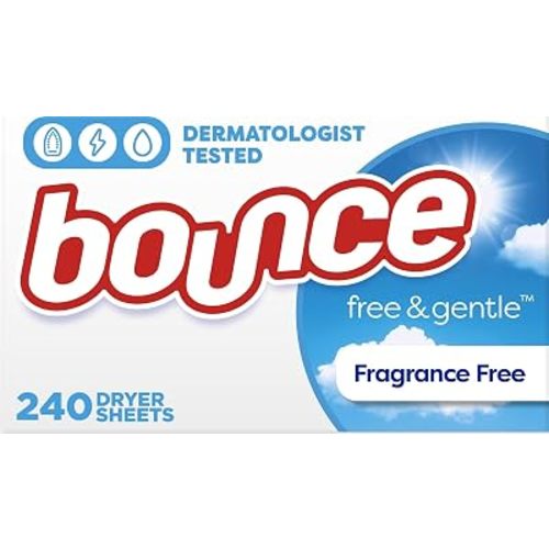 Bounce Free & Gentle Dryer Sheets, Unscented, 240 Count
