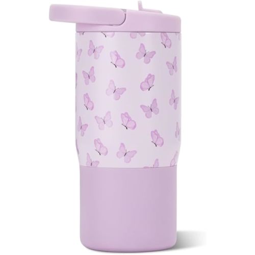 HydroJug Sport 14 oz For Kids 4+ Water Bottle with Straw, Flutter