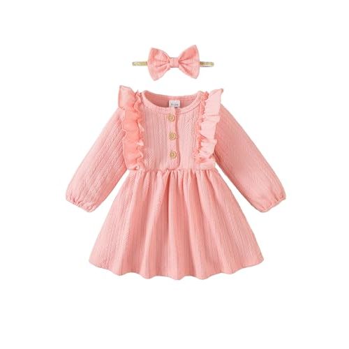 Mioglrie Baby Girl Dress Toddler Girls' Dresses 3 6 9 12 18 24 Months 2t 3t Girls Clothes Fall Winter Outfits