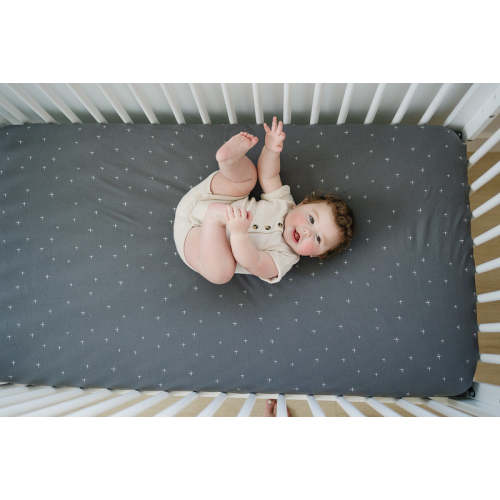 Ecolino® Crib Sheet, 100% Organic Cotton, Slate Twinkle Default Title