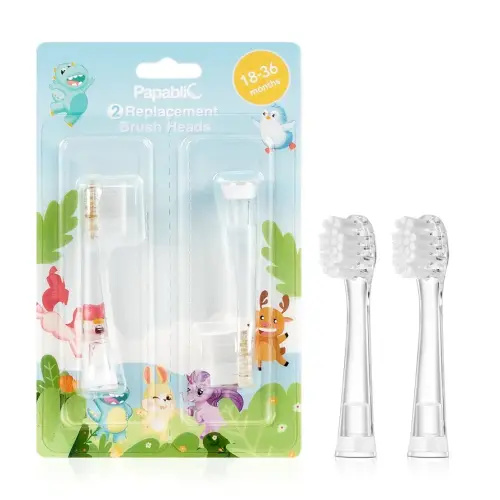 Papablic Replacement Toothbrush Heads - 2 Count | Compatible with Papablic BabyHandy & Toddler Sonic Electric Toothbrushes (18-36 Months)