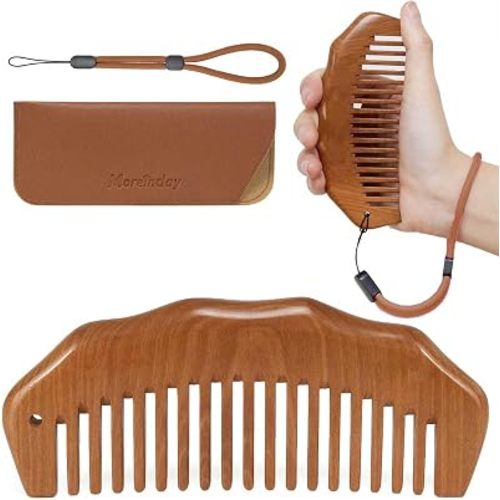 Wooden Labor Comb with Wrist Strap, Birthing Comb for Labor Pain