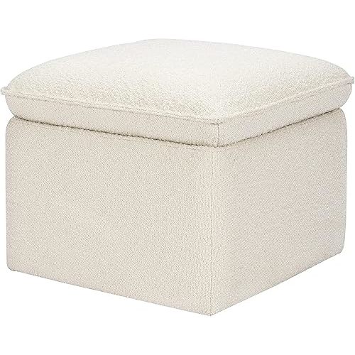 Babyletto Cali Storage Ottoman in Ivory Boucle, Greenguard Gold Certified