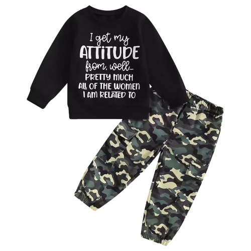 Caqnni Baby Toddler Boy Clothes Fall Winter Outfit Long Sleeve Sweatshirts Pants Set Boy Clothes Fall Winter Set 2PC3 6 9 12 18 24 Months 2T 3T Long Sleeve Pajamas Set ，12-18 Months