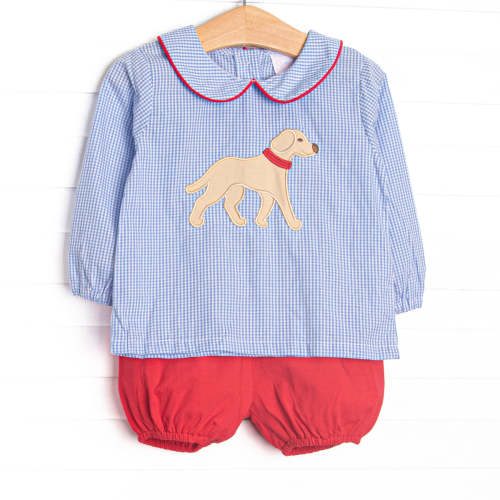 Chasing Tails Applique Bloomer Set, Blue – Stitchy Fish