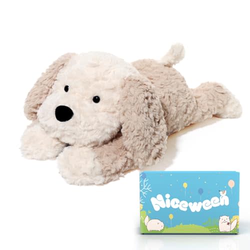 Niceween Stuffed Animals Adorable Dog Plush Toys 16.5 inches Soft and Comfort Dog Plush Toy Gift for Kids, Beige/Grey
