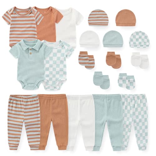 JELYLOVE Unisex Baby Boy Girl Bodysuits Sets 20 Pack Cotton Casual New Born Clothes Comfort Infant Outfit Essentials