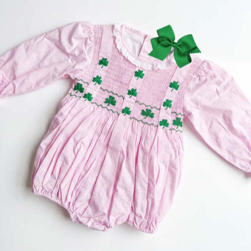 Shamrock Chic Smocked Bubble – Little Bear Smocks
