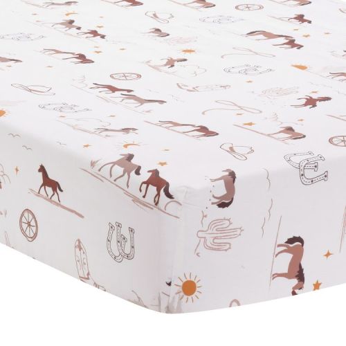 Lambs & Ivy Country Western Breathable 100% Cotton Fitted Crib/Toddler Sheet
