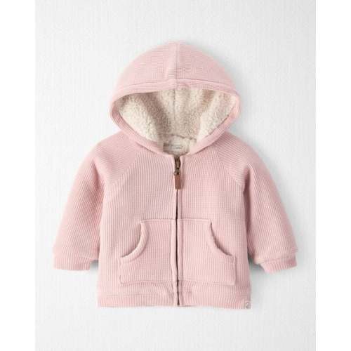 Baby Girl Recycled Sherpa Waffle Knit Hooded Jacket - Little Planet | Carter's