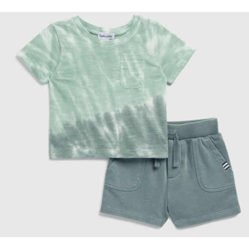 Infant Boy Seaweed Tie Dye Tee Set