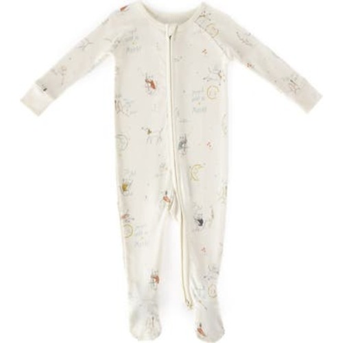 Print Rib Organic Cotton Footie, 0-3M