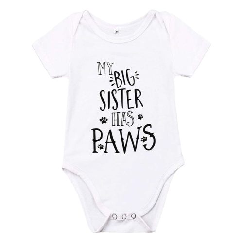 MAINESAKA Newborn Baby GOT My Mind ON My Mommy Paws Funny Bodysuits Rompers Outfits Grey 0-18M