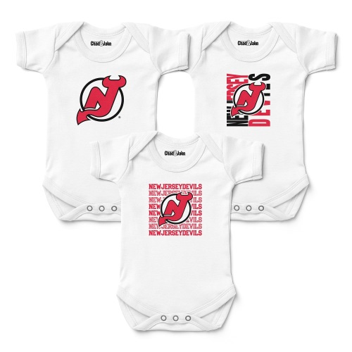 New Jersey Devils Chad & Jake Newborn & Infant Three-Pack Bodysuit Set - White