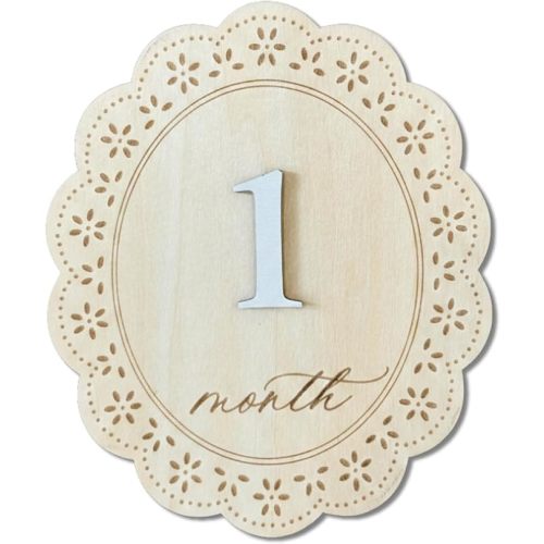 Baby Girl Monthly Milestone Signs, 1-12 Monthly Baby Milestone Girl, Newborn Photography Props Double-Sided, Nursery Decor for Girls (M03)