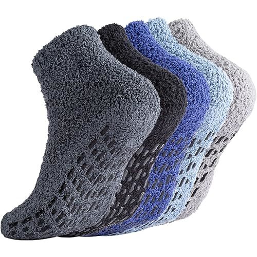 Breslatte Hospital Socks with Grips for Women - 5 pack