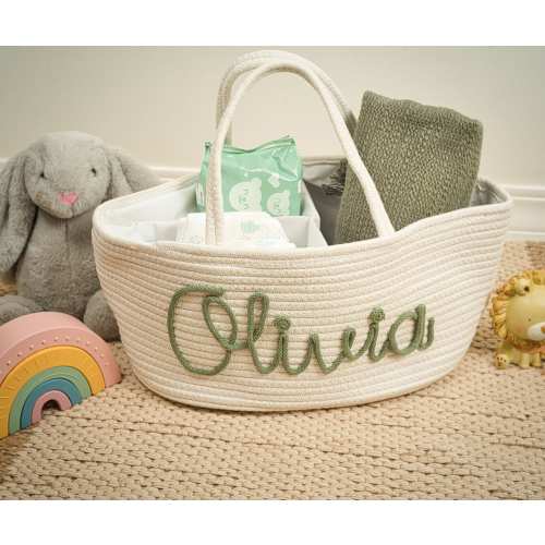 Custom baby name diaper caddy personalized baby basket personalized basket baby shower name gift baby shower gift name basket diaper bag