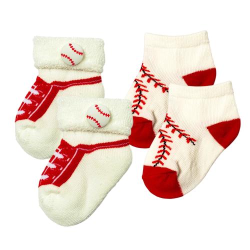 Baby baseball socks, Newborn sports socks, Baseball baby gift set, Baby sports photo prop accessories, Baby baseball outfit - 2 PAIRS