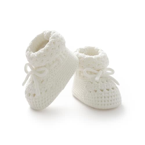 Rebolly Baby Booties 100% Cotton Knitted Newborn First Cozy Warm Crib Shoes for Toddler Infant Boy Girl Babys Shower Gift