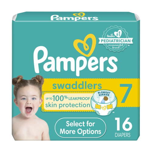 Pampers Swaddlers Diapers, Size 7, 16 Count (Select for More Options)
