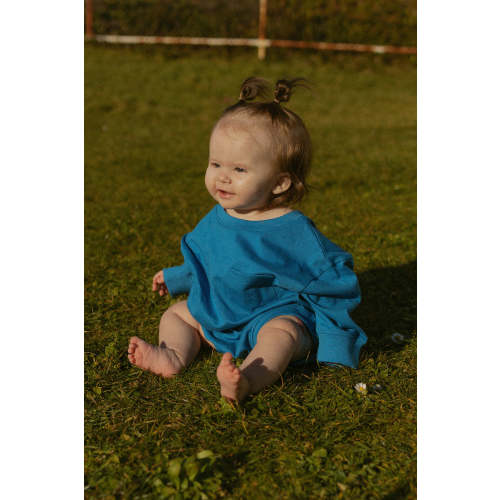 Harley Pocket Romper in Vallarta Blue