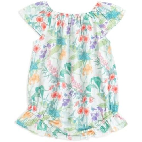 Simplee kids Baby Girls Summer Romper Onesie Infant Newborn Floral Ruffled Sleeveless Bodysuit