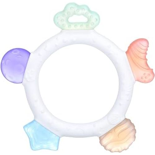 Baby Teething Ring Toys Frozen Silicone Teethers for Babies 0-6-12 Months, Sensory Teething Gums Chew Infant Toys, Boy Girl Baby Gift