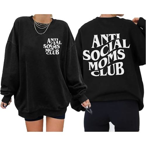 LOTUCY Crewneck Mama Sweatshirt Women Round Neck Casual Oversized Pullover lightweight Long Sleeve Blouse Tops