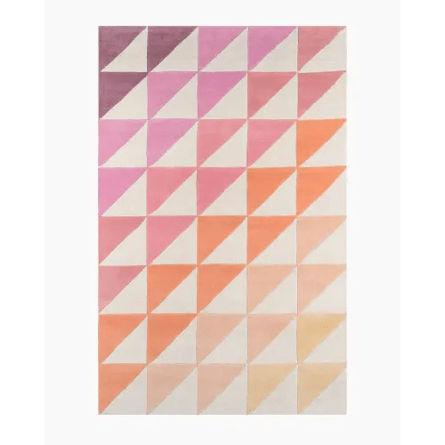 Tonal Triangles Hand-Tufted Rug in Pink